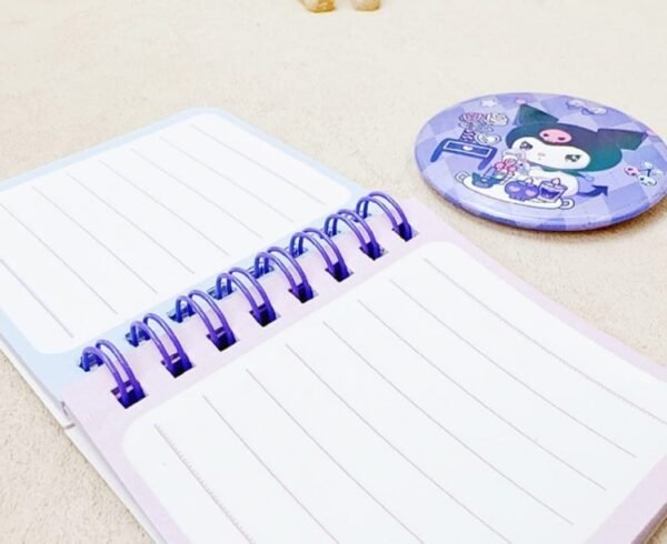 Sanrio Mini Diary With Badge - Kuromi